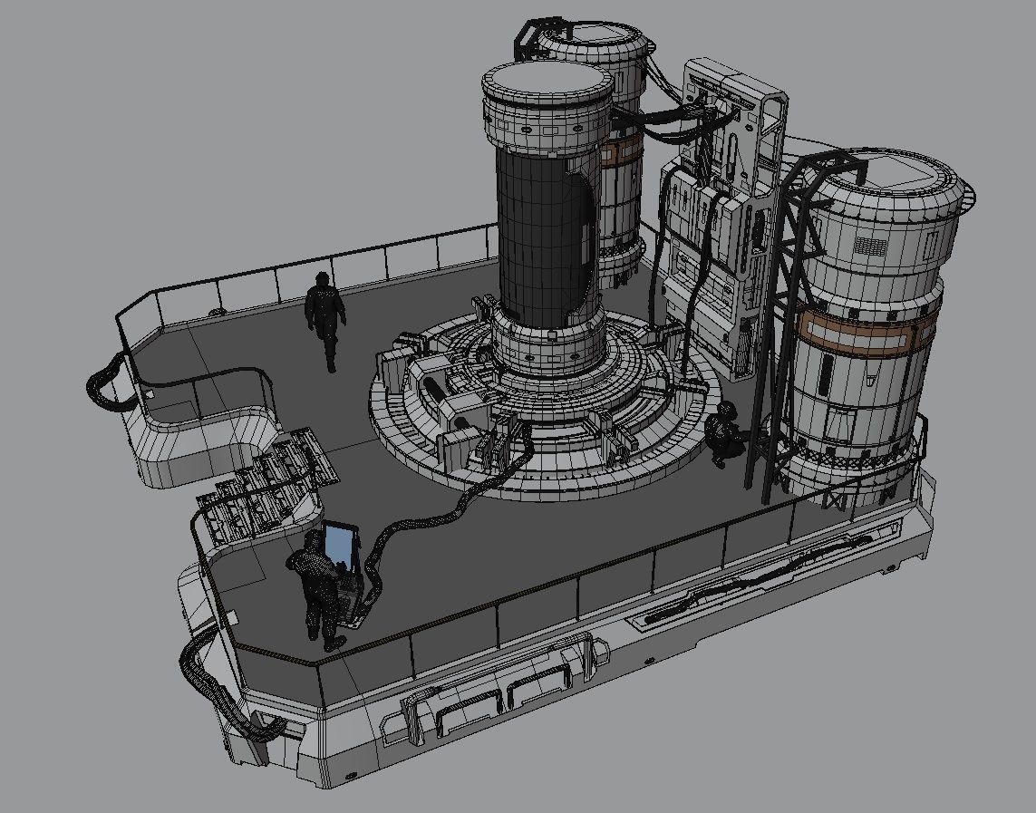 Sci Fi Laboratory Low-poly 3D model_3