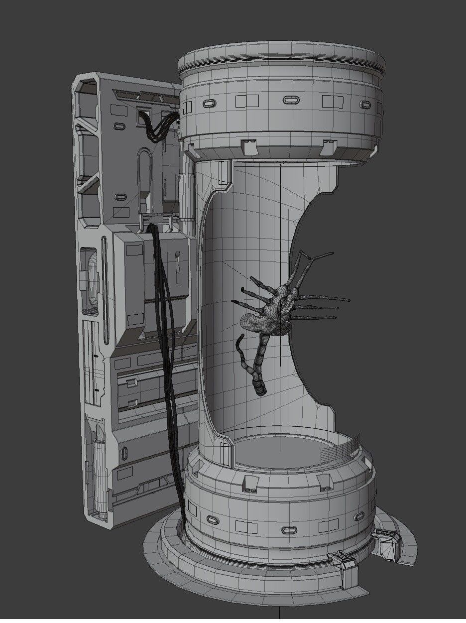 Sci Fi Laboratory Low-poly 3D model_10