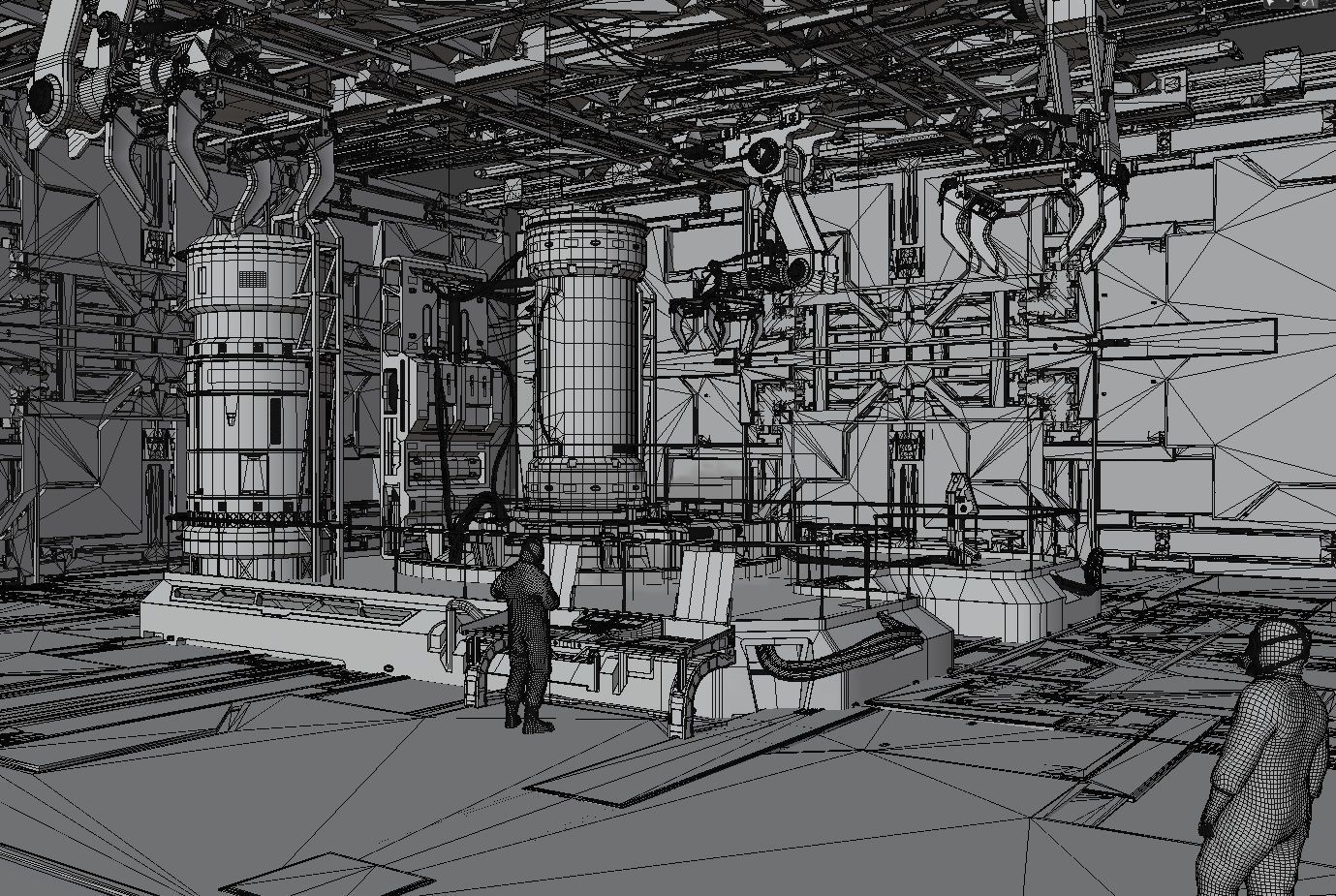 Sci Fi Laboratory Low-poly 3D model_1