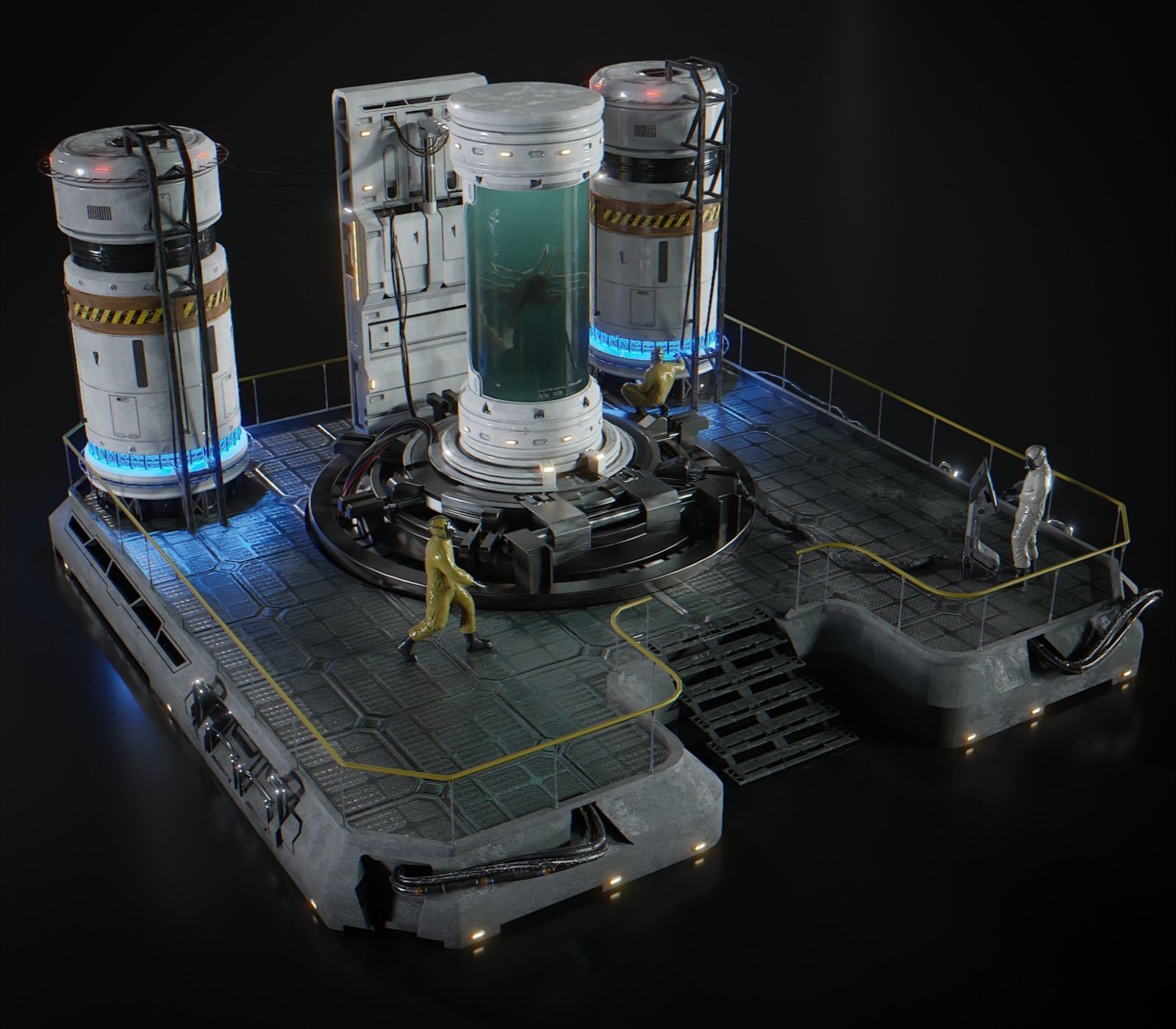 Sci Fi Laboratory Low-poly 3D model_2