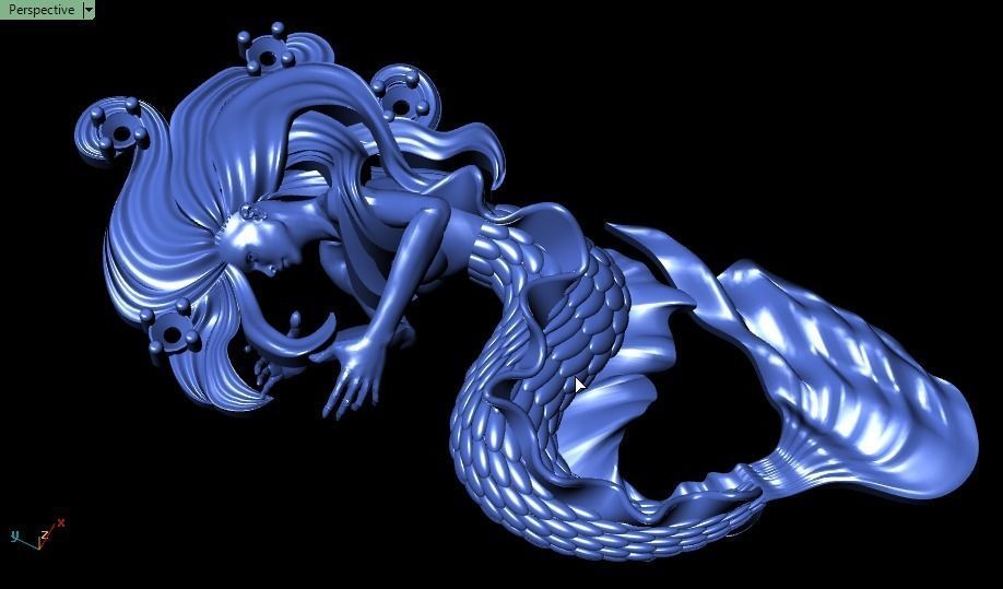 Mermaid pendant 04 3D print model_15