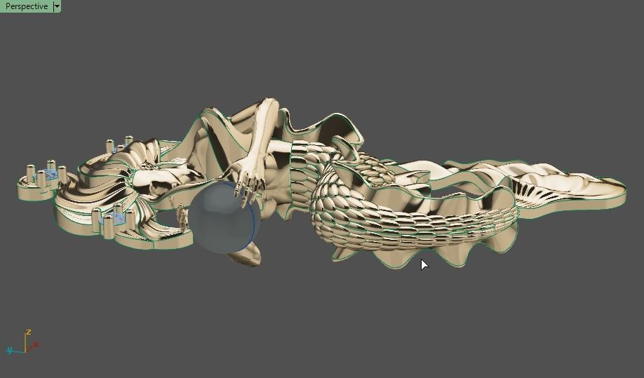 Mermaid pendant 04 3D print model_10