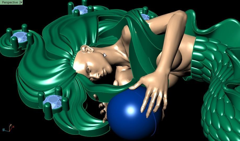 Mermaid pendant 04 3D print model_13