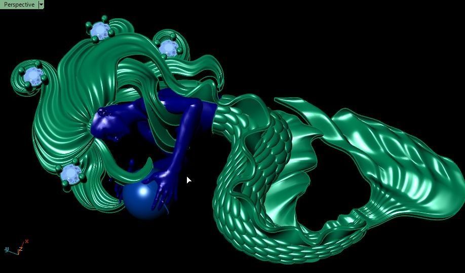 Mermaid pendant 04 3D print model_12