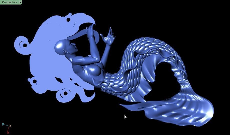 Mermaid pendant 04 3D print model_16