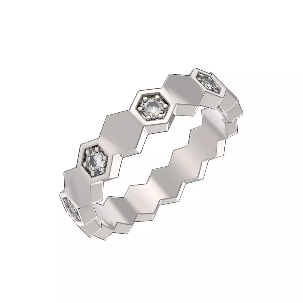 U037-04 Honeycomb ring 3D print model_0
