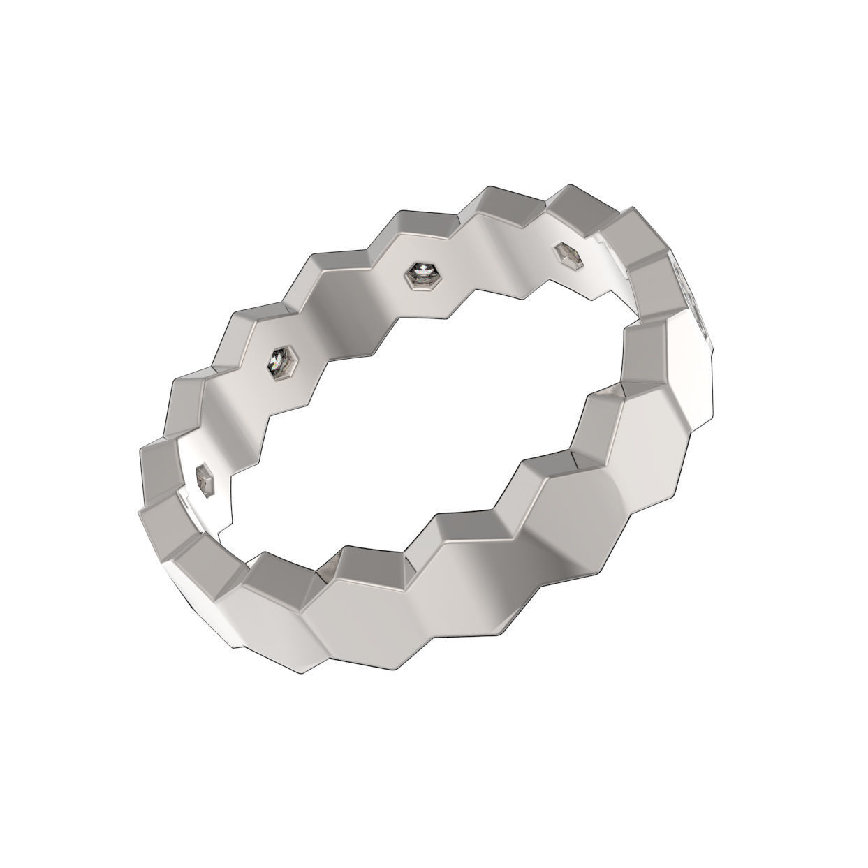 U037-04 Honeycomb ring 3D print model_1