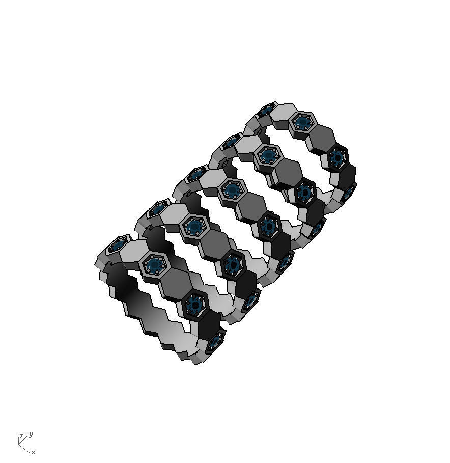 U037-04 Honeycomb ring 3D print model_2
