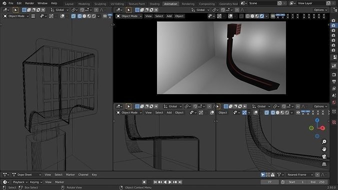 Snorkel 3D Model hockey stick Low-poly 3D model