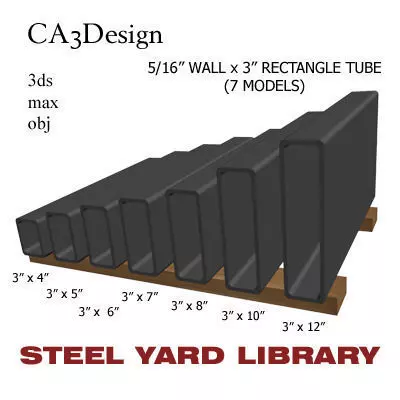 5 16in Wall x3in Rectangle Tube 3D model_0