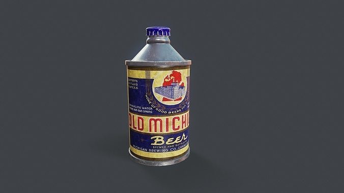 Vintage Beer Bottle - Tutorial Included Low-poly 3D model