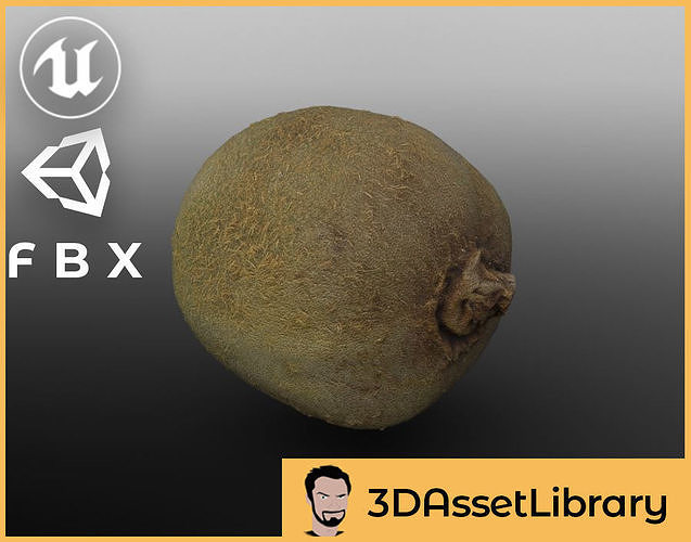 Photoscanned Kiwi for Unreal and Unity and FBX Free low-poly 3D model