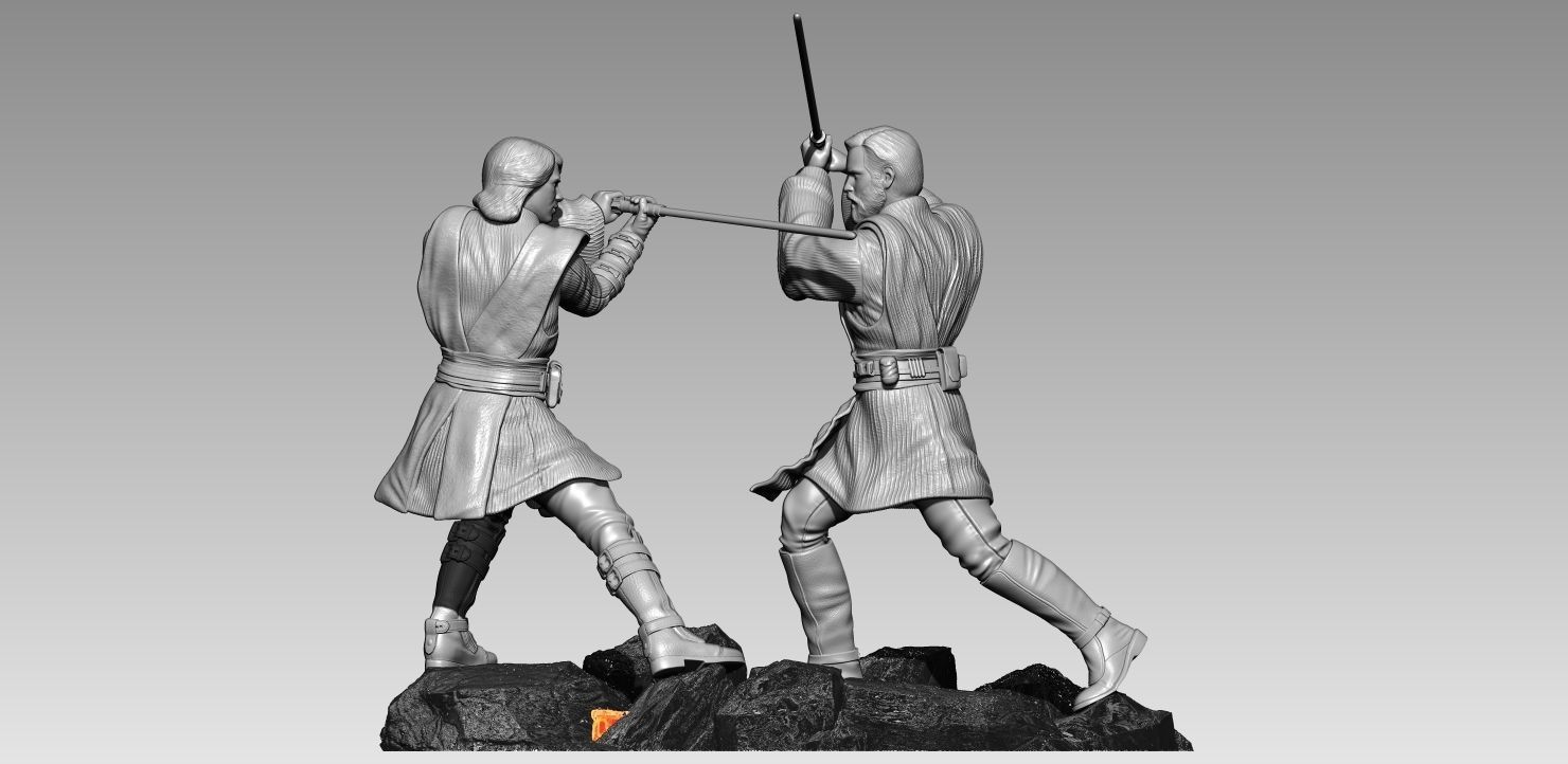 Anakin Skywalker VS Obi-Wan Kenobi 3D print model_2