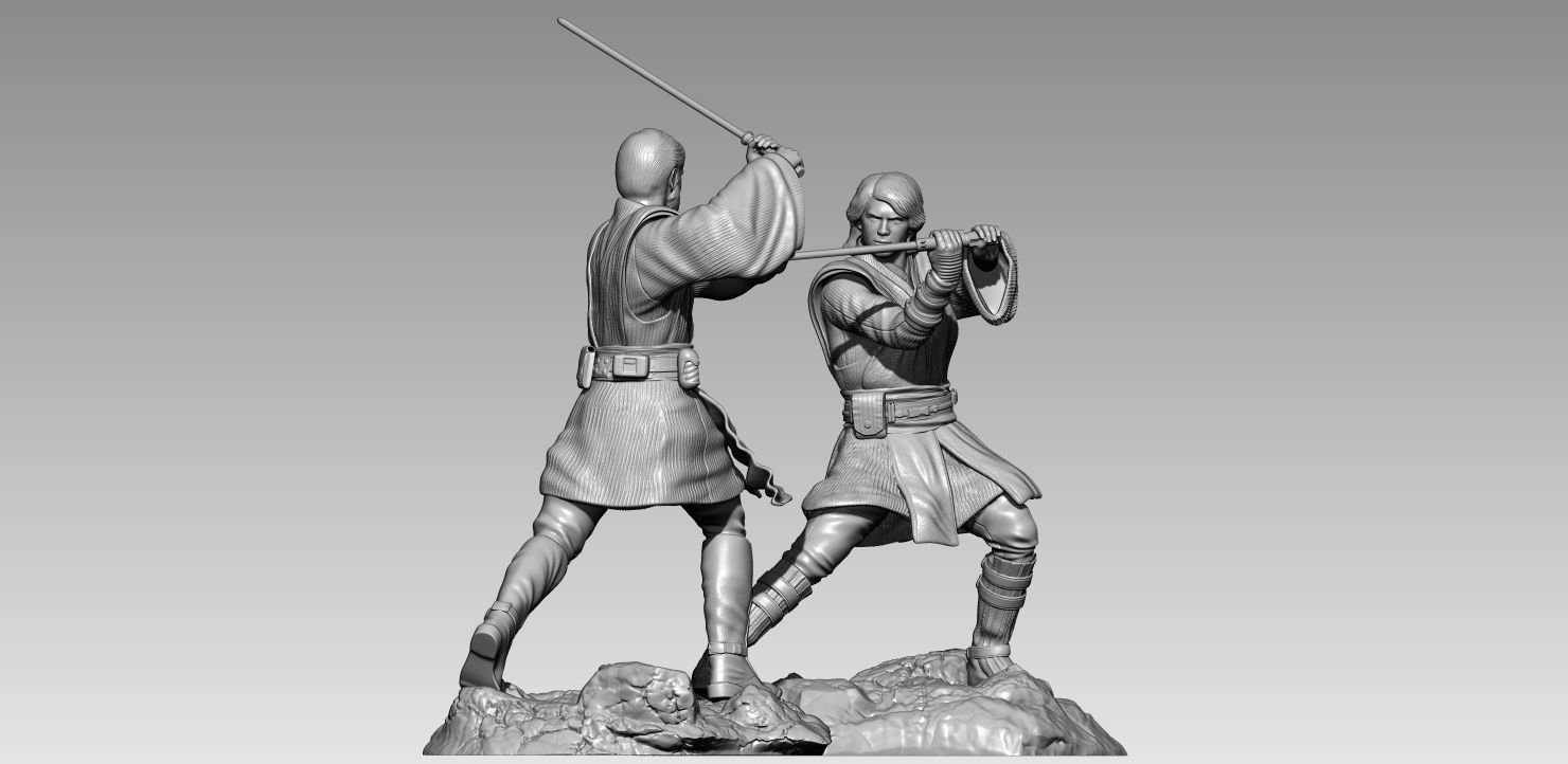 Anakin Skywalker VS Obi-Wan Kenobi 3D print model_5