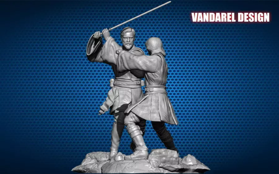 Anakin Skywalker VS Obi-Wan Kenobi 3D print model_0