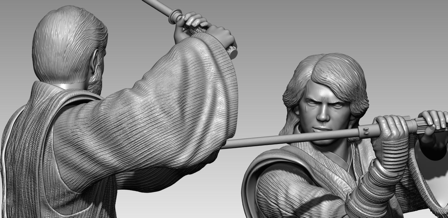 Anakin Skywalker VS Obi-Wan Kenobi 3D print model_6