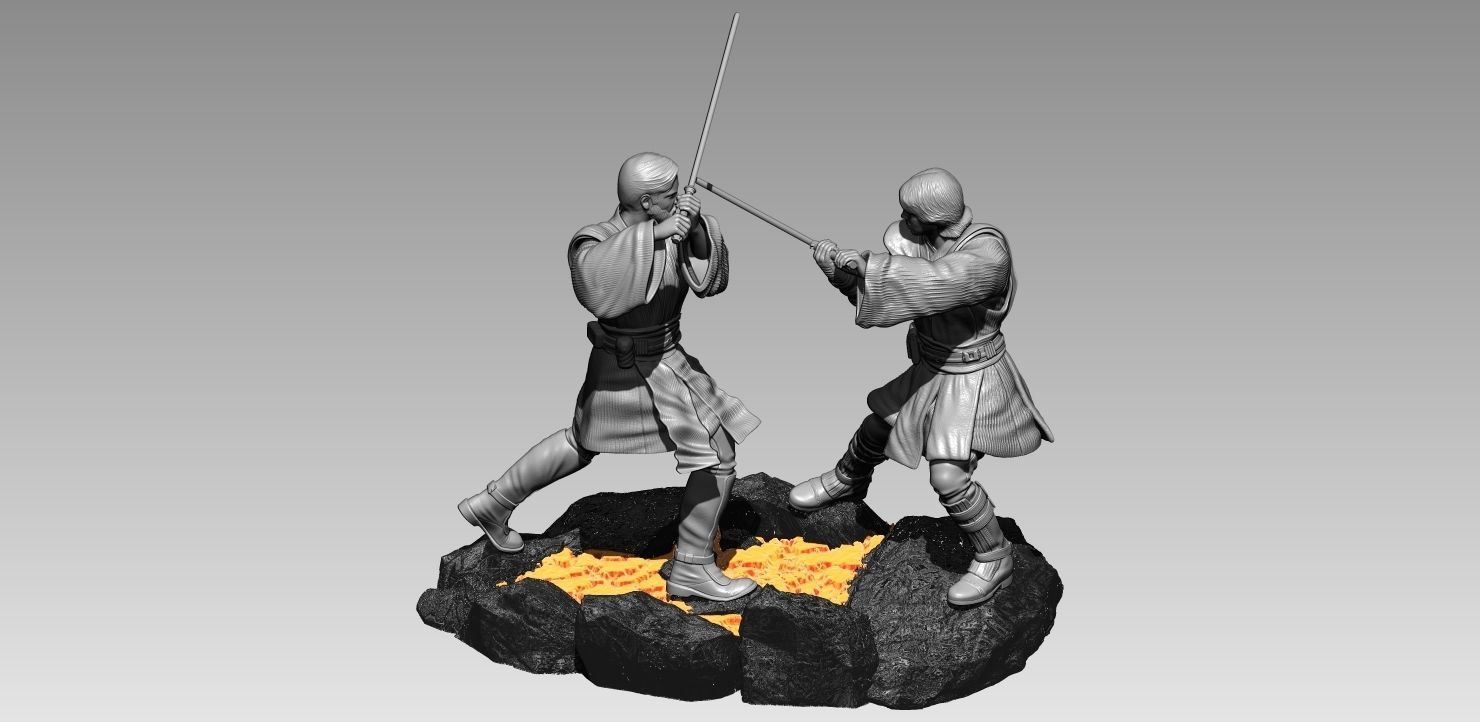 Anakin Skywalker VS Obi-Wan Kenobi 3D print model_3