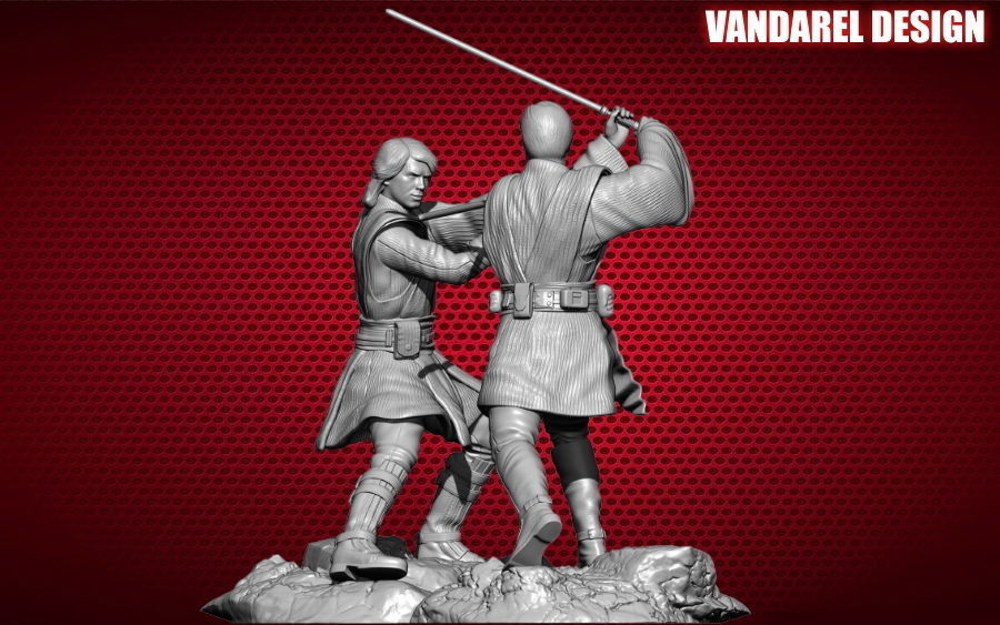 Anakin Skywalker VS Obi-Wan Kenobi 3D print model_1