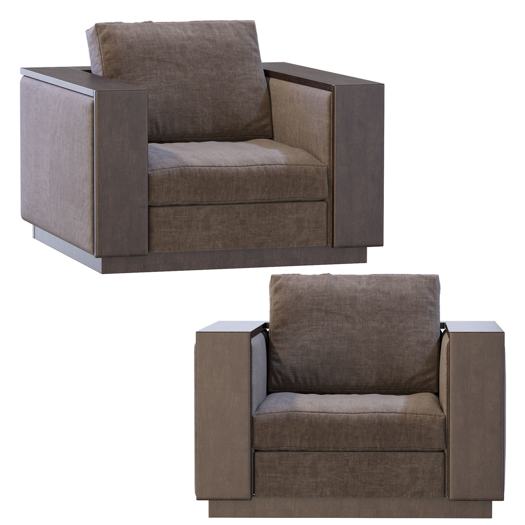 ROBLE Armchair By Sandon 3D model_2