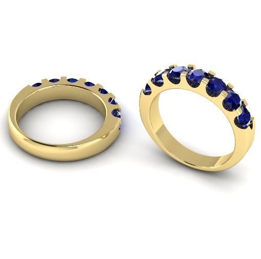 458 Ring with round stones 3D print model_3