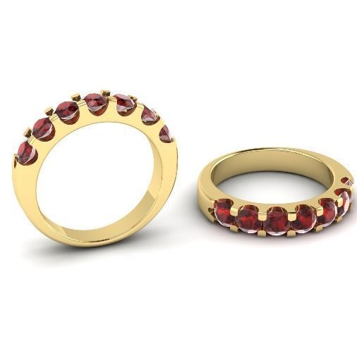 458 Ring with round stones 3D print model_2