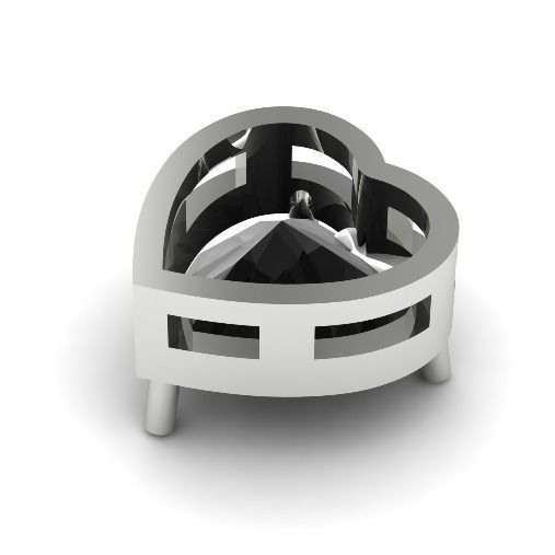 456 Pendant in the shape of a heart 3D print model_2