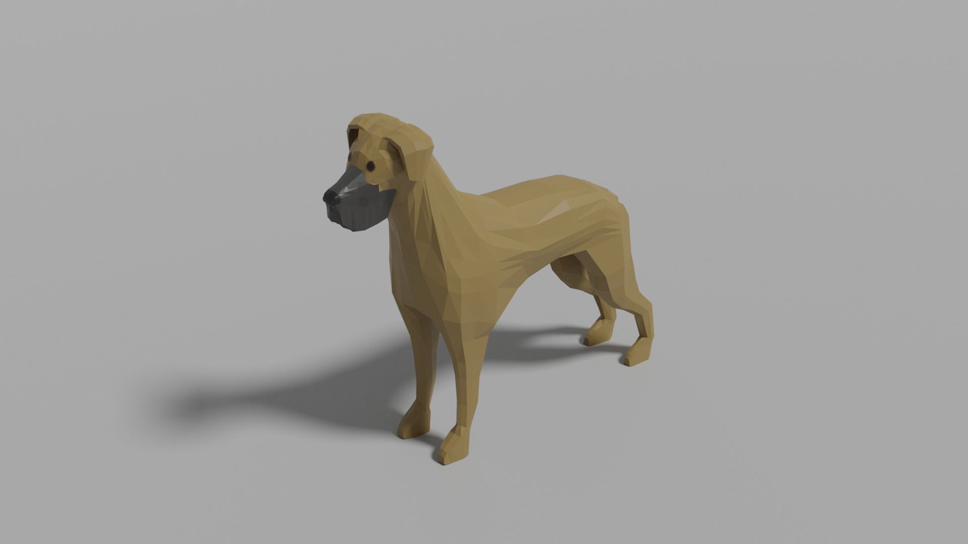 Cartoon Great Dane Low-poly 3D model
