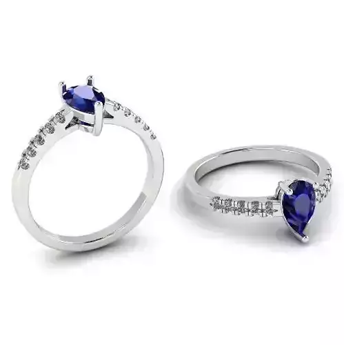 448 Ring with Pear stone