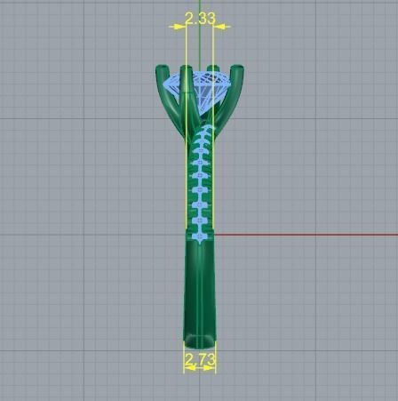 442 Ring with round stones 3D print model_5