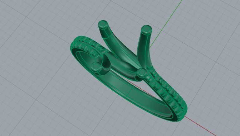 442 Ring with round stones 3D print model_6