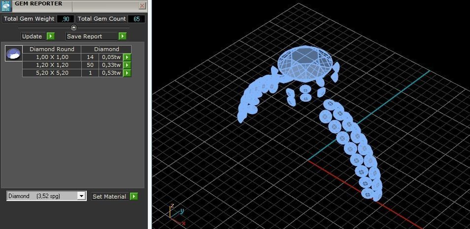 433 Ring with stones 3D print model_5