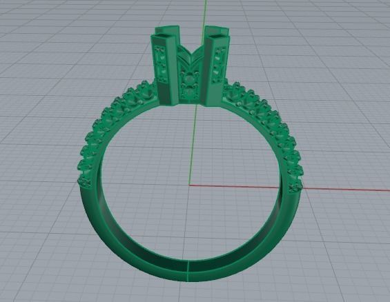 433 Ring with stones 3D print model_10
