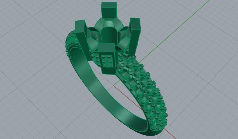 433 Ring with stones 3D print model_9