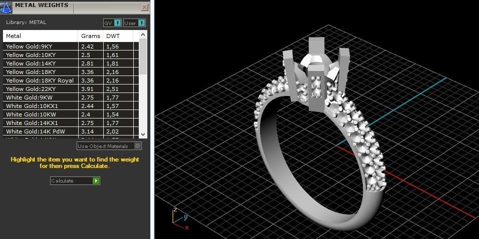 433 Ring with stones 3D print model_4