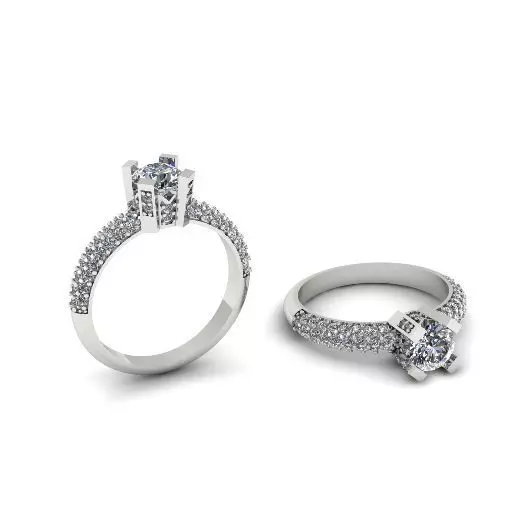 433 Ring with stones 3D print model_0