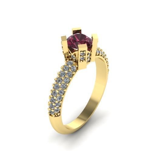 433 Ring with stones 3D print model_1