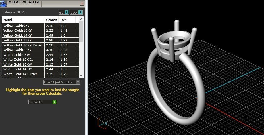 431 Ring with one stone 3D print model_4