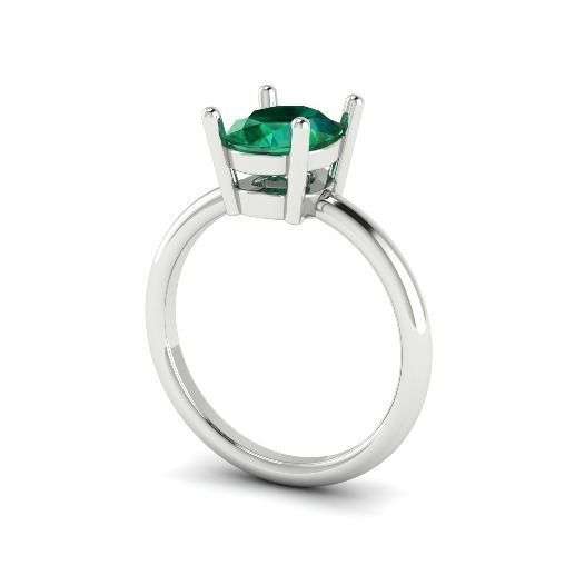 431 Ring with one stone 3D print model_1