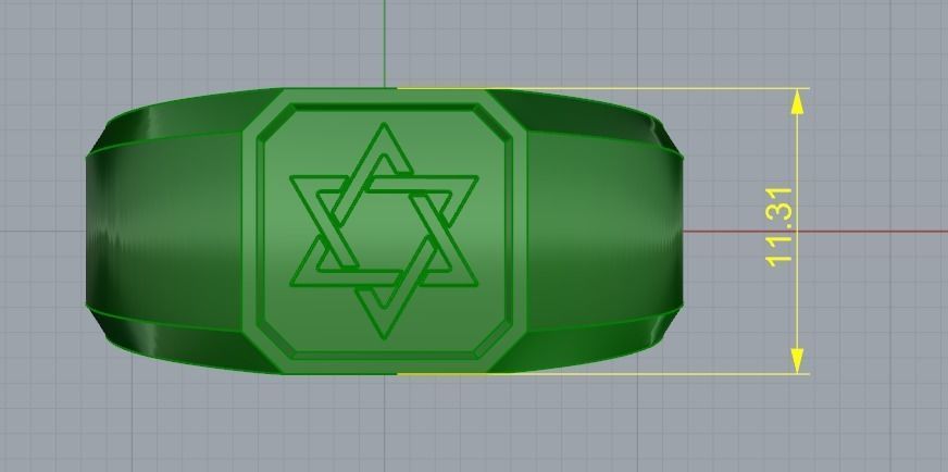 422 Ring with star of david 3D print model_7