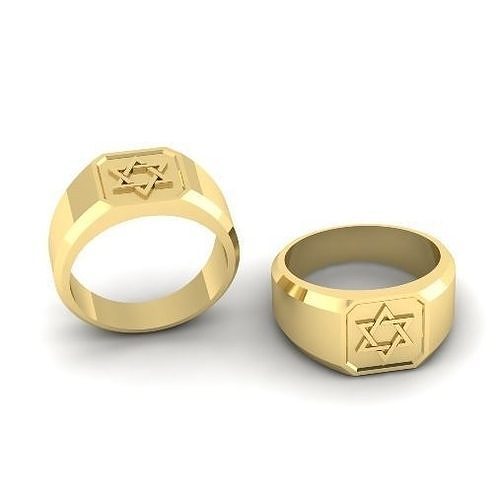 422 Ring with star of david 3D print model