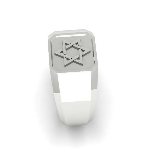 422 Ring with star of david 3D print model_2