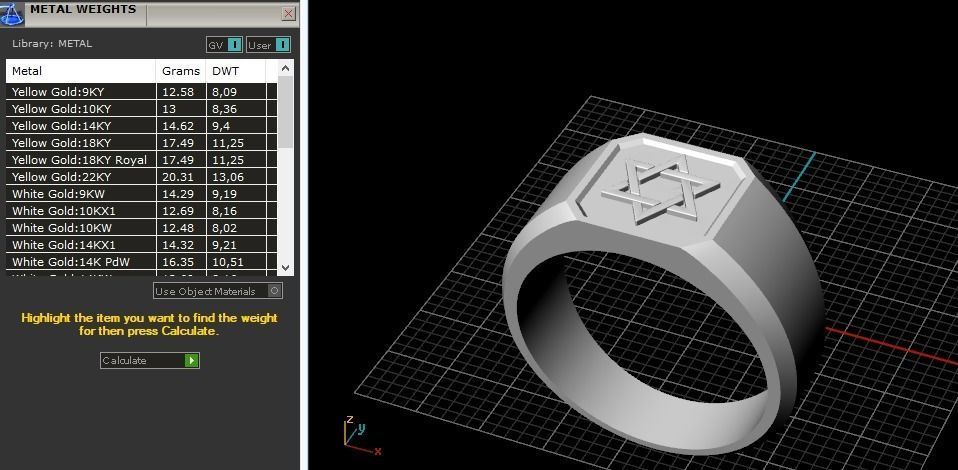 422 Ring with star of david 3D print model_4