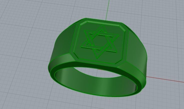 422 Ring with star of david 3D print model_8