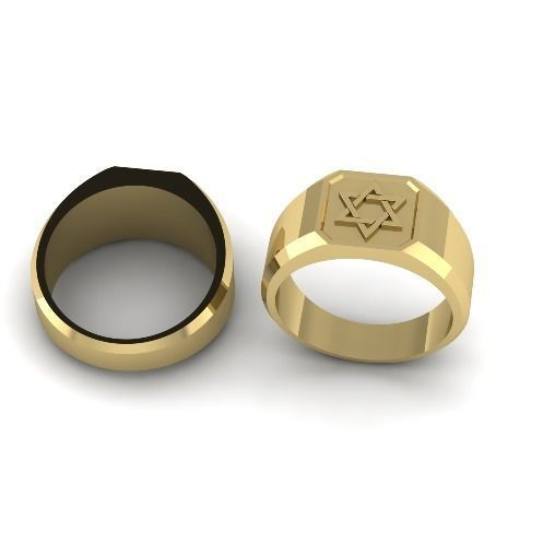 422 Ring with star of david 3D print model_3