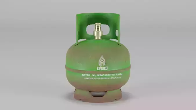 Indonesian LPG Cooking Gas Cylinders 3 Kg Low-poly 3D model