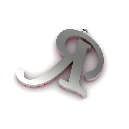 417 Pendant in the form of a letter R 3D print model_3