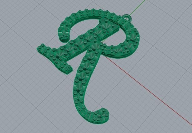 417 Pendant in the form of a letter R 3D print model_7