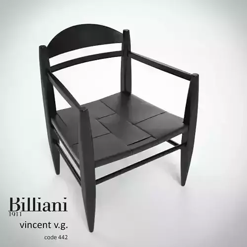 Billiani Vincent VG lounge chair black 3D model