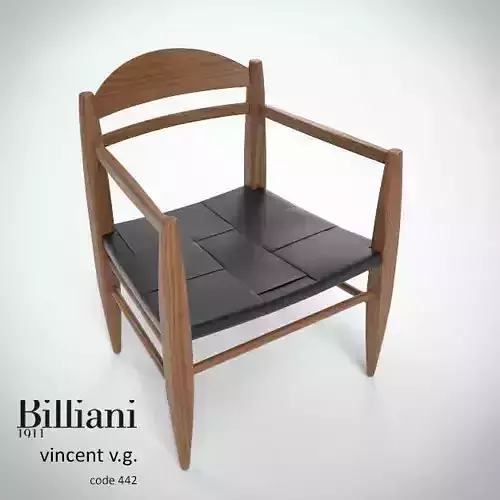 Billiani Vincent VG lounge chair teak 3D model