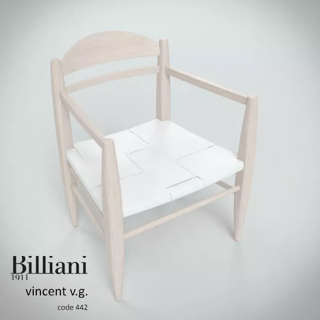 Billiani Vincent VG lounge chair white 3D model_0